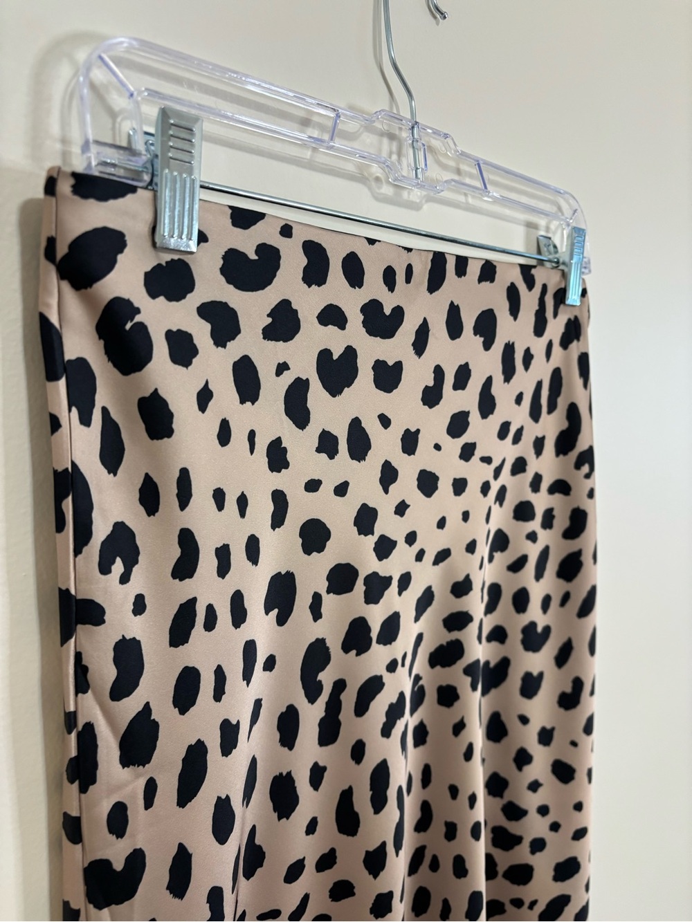 Leopard Print Midi Slip Skirt - Taupe/Black - Picture 3 of 4